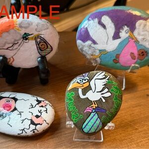 🚫SAMPLE🚫. Do not purchase, read description. Custom Baby Themed Painted Rock.